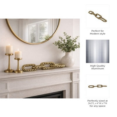 SAGEBROOK HOME Müasir Zəncirvari Heykəl Ev Dekorası üçün Accent - Otaq, Qonaq Otağı, Vanna Otağı və Ofis Dekorası üçün Ideal Stilli Ornamentlər - 1", Qızıl və Metallik
