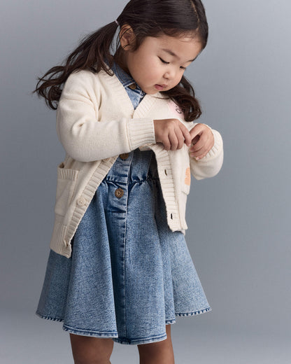 Carter's Uşaq Cardigan Personaj Baskılı Avenue Cibləri ilə - Krem