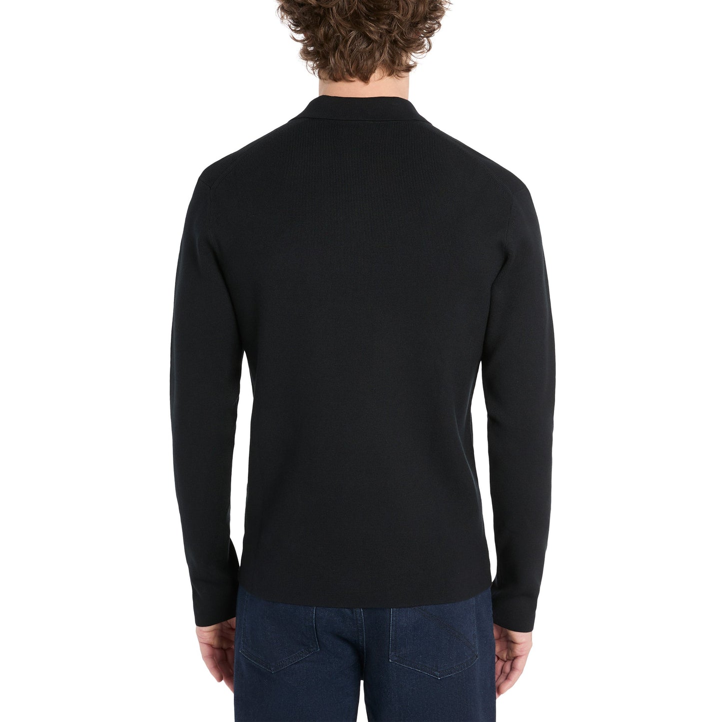 Hickey Freeman Kişi Sviter Polo, Qara, Large
