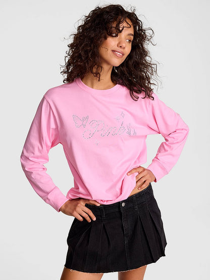 PINK Campus Cotton™ Long-Sleeve Tee