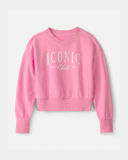 Carter's Qız 'Iconic Club' Fransız Trikotajı Hoodie - Çəhrayı YoxYox
