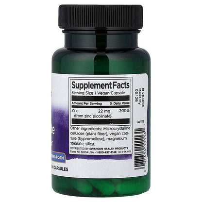 Swanson Çinko Pikolinat 22 Mq 60 Vegan Kapsul YoxYox