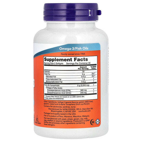 Now Foods Omega 3 Balıq Yağı 1 000 Mq 180 Epa 120 Dha 100 Yumşaq Kapsul YoxYox