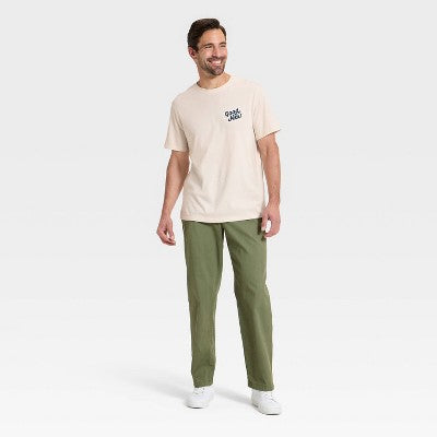 Goodfellow & Co Kişi Qısa T袖li Every Wear Plus Crewneck T-Shirt Krem XXL