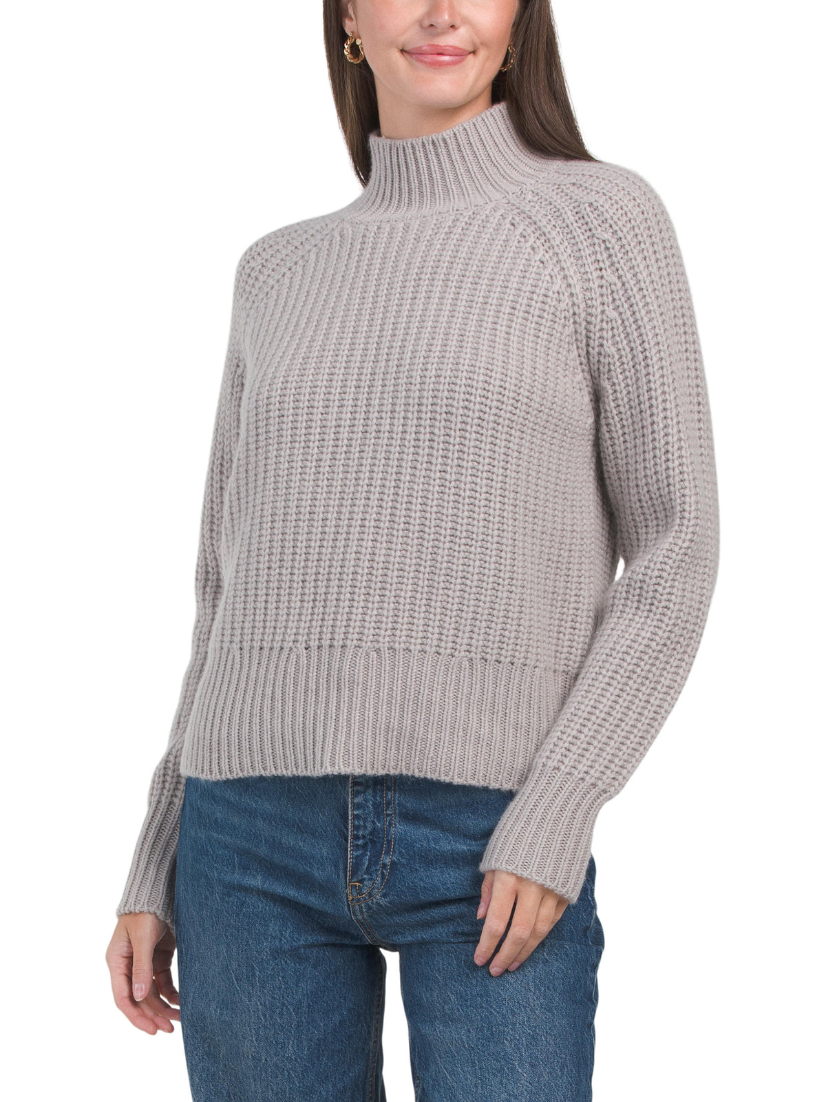 THE CASHMERE PROJECT Cashmere Luxe Stitch Mock Neck Sweater