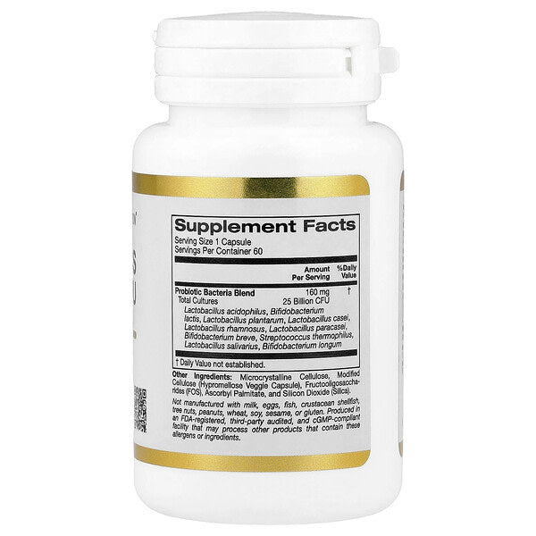 California Gold Nutrition Probiotiklər Lactobacillus Acidophilus Bifidobacterium Lactis Plantarum ilə