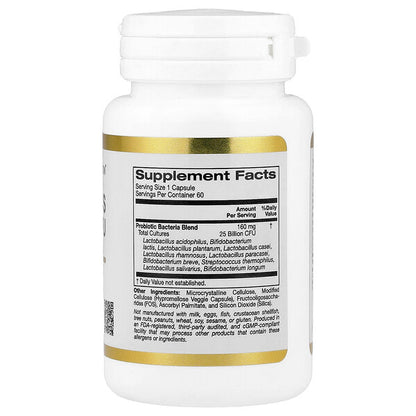 California Gold Nutrition Probiotiklər Lactobacillus Acidophilus Bifidobacterium Lactis Plantarum ilə
