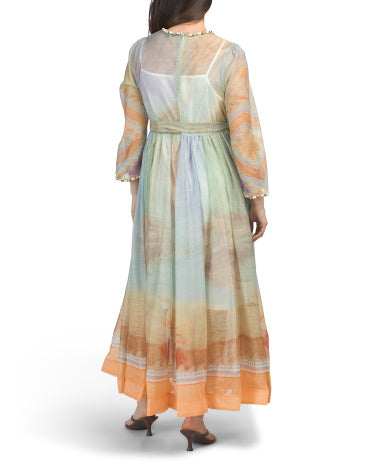 NANCY YANG Shell Trim Maxi Geyim