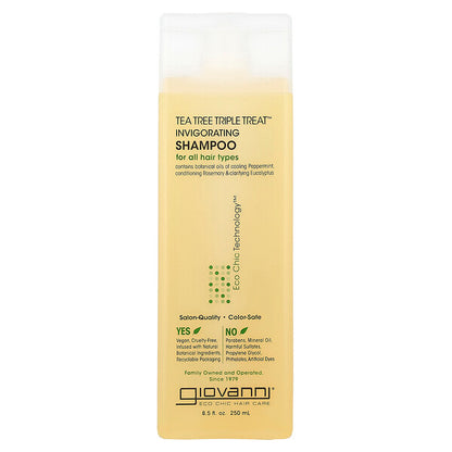 Giovanni Tea Tree Triple Treat Canlandırıcı Şampun Bütün Saç Tipleri Üçün 250ml