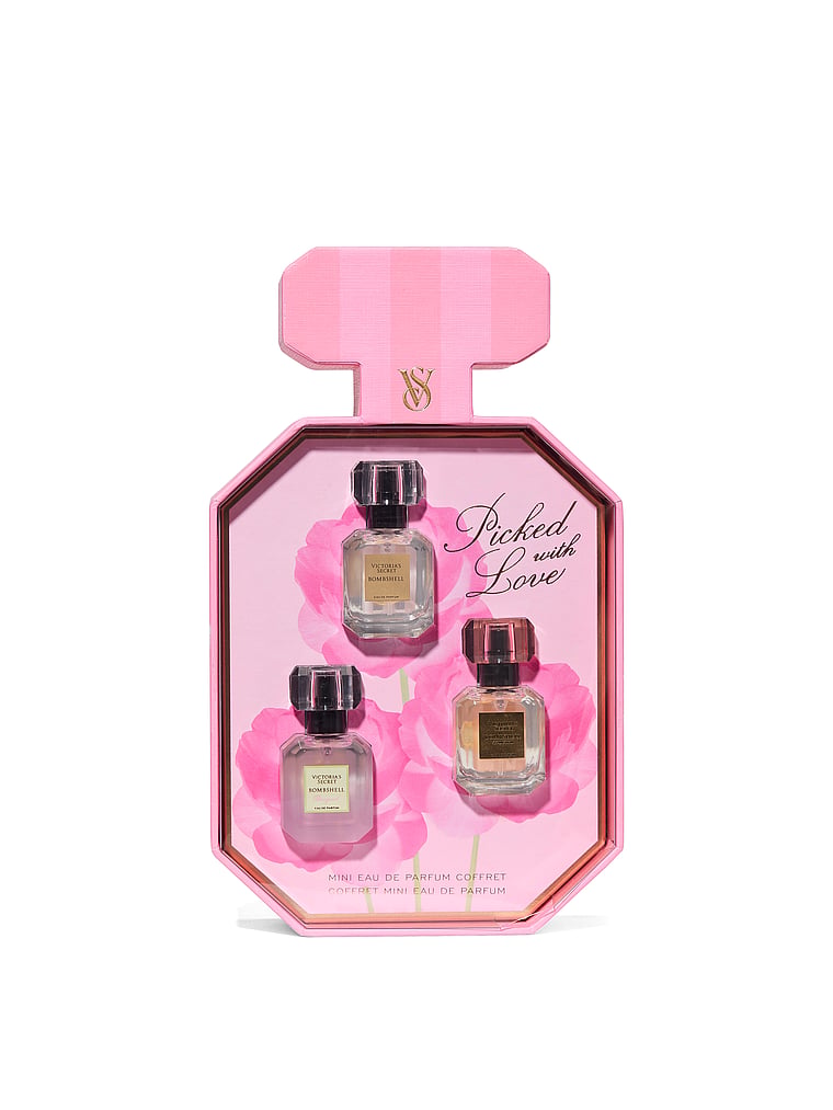 Victoria's Secret 3-Parça Bombshell Mini Eau de Parfum Hədiyyə Dəsti Eksklüziv Bombshell Buket ilə
