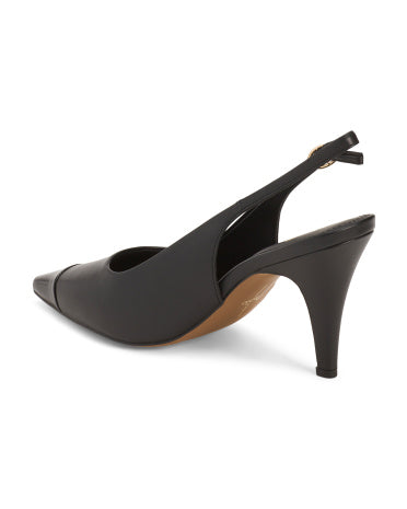 LINEA PAOLO Leather Niyka Slingback Pumps