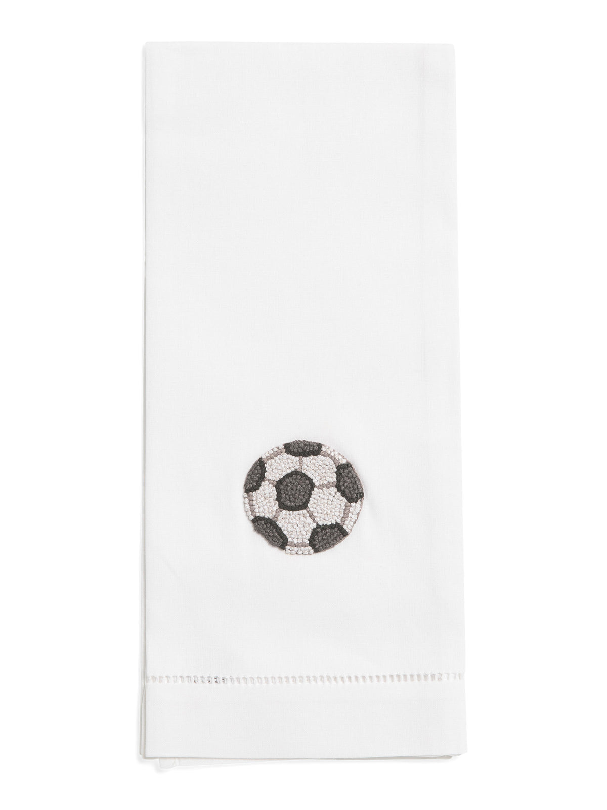 HENRY HANDWORK Kətən Qarışımlı Əl Nakışlı Futbol Topu Əl Havlusu