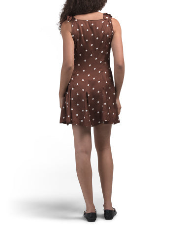 CAMILA COELHO Satin Polka Dot Mini Geyim