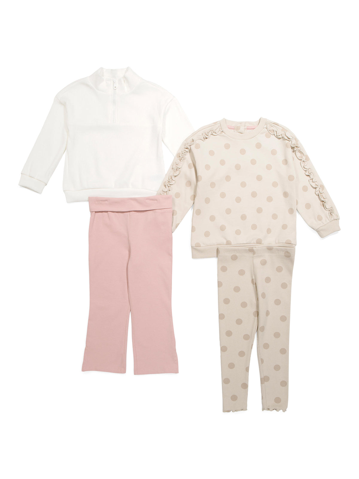 HAUTE HIPPIE STYLE Toddler Girls 4pc Polka Dot Tops And Pants Set