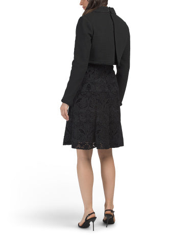 BADGLEY MISCHKA Baxma və Dantel Kombinə A-xətt Mini Geyim