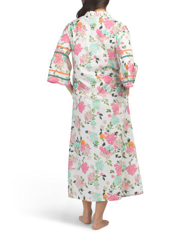 SAATVIK Pambıq Yay Çiçəkləri Kaftan