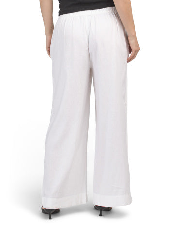 MARTHA STEWART COLLECTION Kətən Qarışımlı Öz-Bağlamalı Şalvar