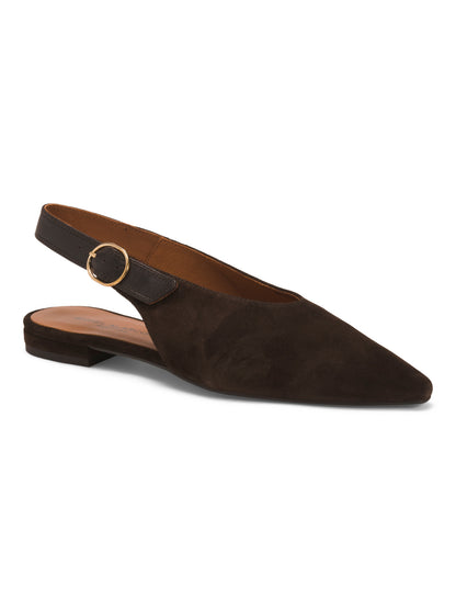 ANGEL ALARCON İspaniyada İstehsal Edilmiş Süet Sivri Burunlu Slingback Ayaqqabısı