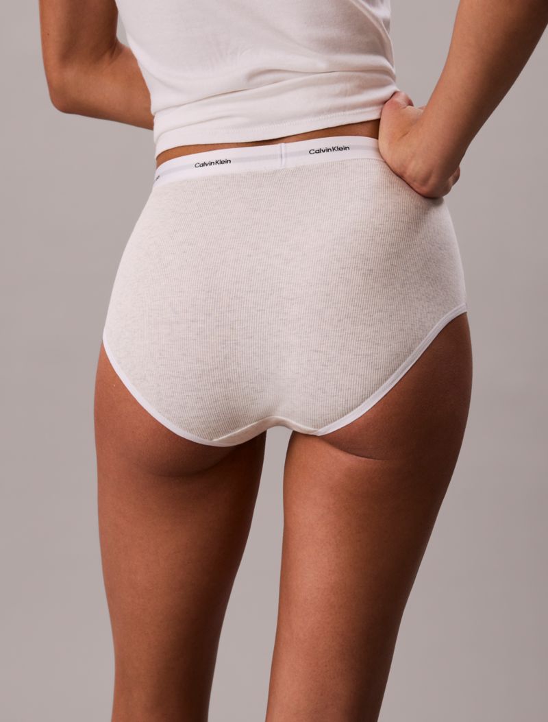 Calvin Klein Pamuklu Esnek Ribli Yüksək Bel Tanga