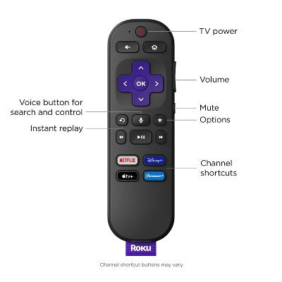 Roku Səs Pultу (Rəsmi) Roku Pleyer, Roku Audio və Roku TV üçün: İnfraqırmızı və RF Idarəetməsi