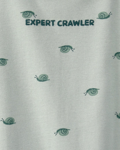 Carter's Oğlan Uşaq 'Expert Crawler' Salyangoz Qısa Səkili Romper - Yaşıl