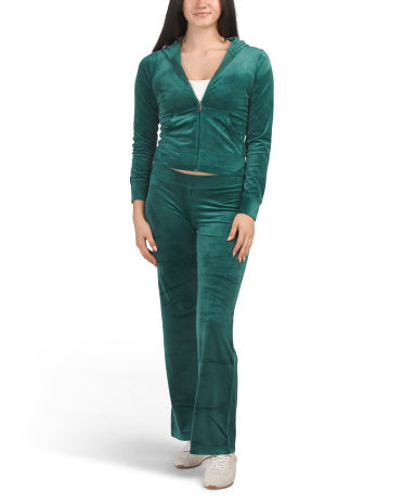 JUICY COUTURE 2 Parçalı Huddi və Şalvar Klassik Baxmал Dəsti
