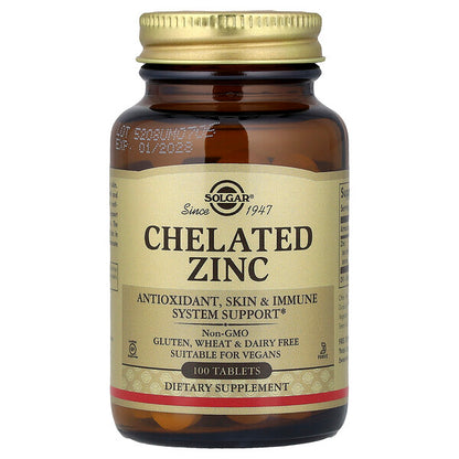 Solgar Chelated Zinc 100 Tablet 22 Mg