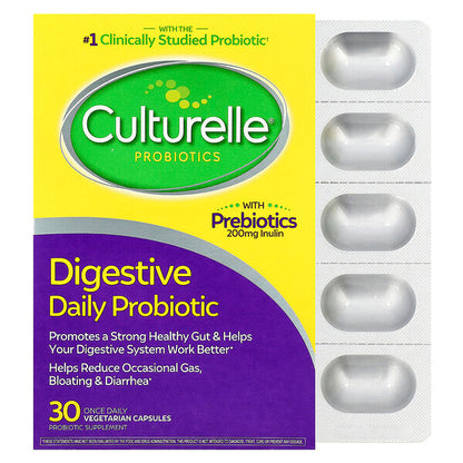 Culturelle Probiotics Digestive Daily Probiotic 30 Vegetarian Capsules