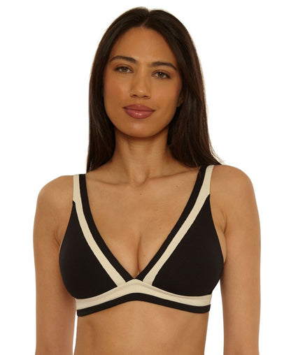Becca Qadın Coast Line Fine Rib Rəng-Blok Üzgüçülük Topu