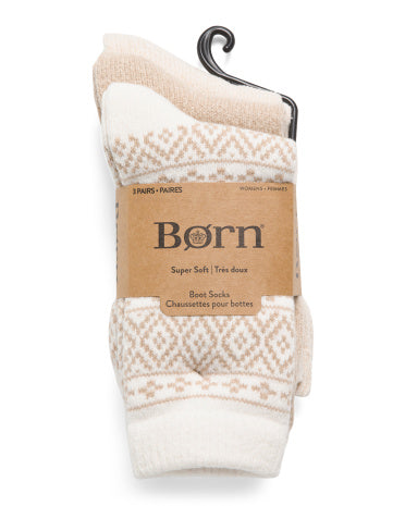 BORN 3 Cüt Teksturlu Super Yumşaq Çəkmə Çorabı