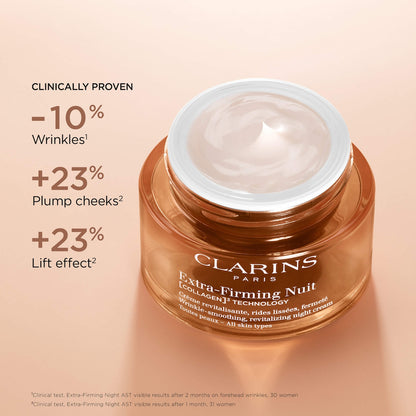 Clarins Extra-Firming Night Refillable Moisturizer Collagen Polypeptide və Niacinamide ilə