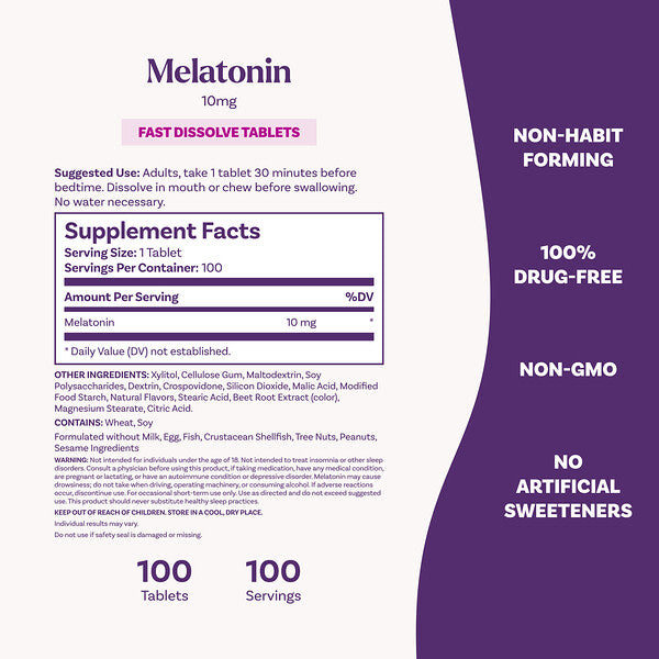 Natrol Melatonin Sürətli Əriyən Sitrus 10 Mg 100 Tablet