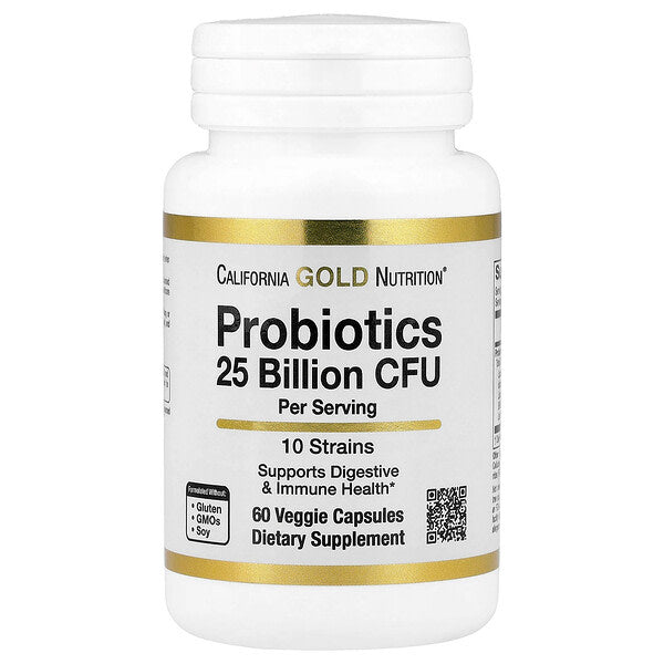 California Gold Nutrition Probiotiklər Lactobacillus Acidophilus Bifidobacterium Lactis Plantarum ilə