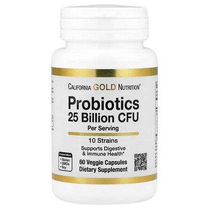 California Gold Nutrition Probiotiklər Lactobacillus Acidophilus Bifidobacterium Lactis Plantarum ilə