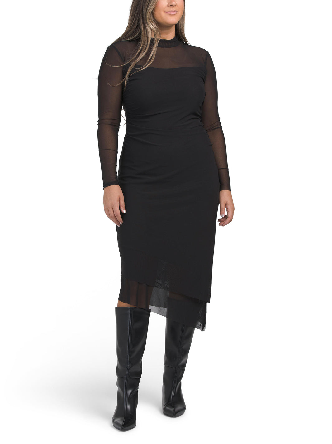STEVE MADDEN Blare Asimmetrik Mock Neck Şəffaf Geyim