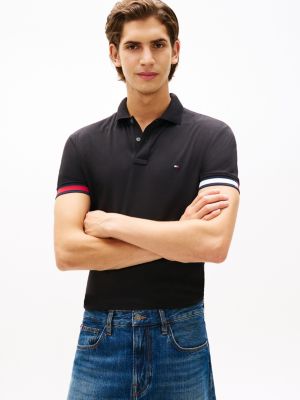 Tommy Hilfiger Slim Fit Hamar Pambıq Interlock Polo, Qara