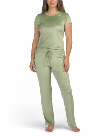 JUICY COUTURE 2 Parçalı Qısa T袖li Üst və Şalvar Dincəlmə Dəsti