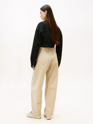 Tommy Jeans Cropped Denim Zip Gödəkçə, Denim Qara