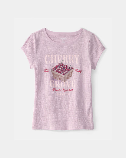 OshKosh B'gosh Qız Çiçək Dəri Bluzka - Bənövşəyi
