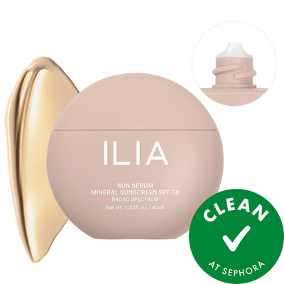 ILIA Günəş Serumu Mineral Günəş Kremi SPF 50 8 Saatlıq Yağ Kontrolü ilə