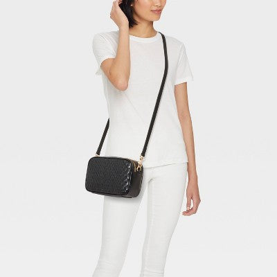 Universal Thread Toxunmuş Cüt Fermuar Kamera Çantası Qara