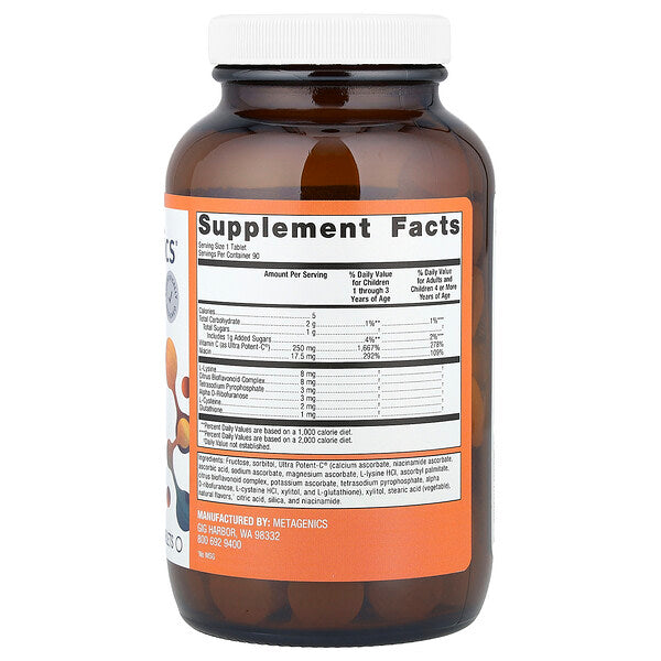 Metagenics Ultra Potent C Vitamini Narıncı 90 Çiğnənən Tablet