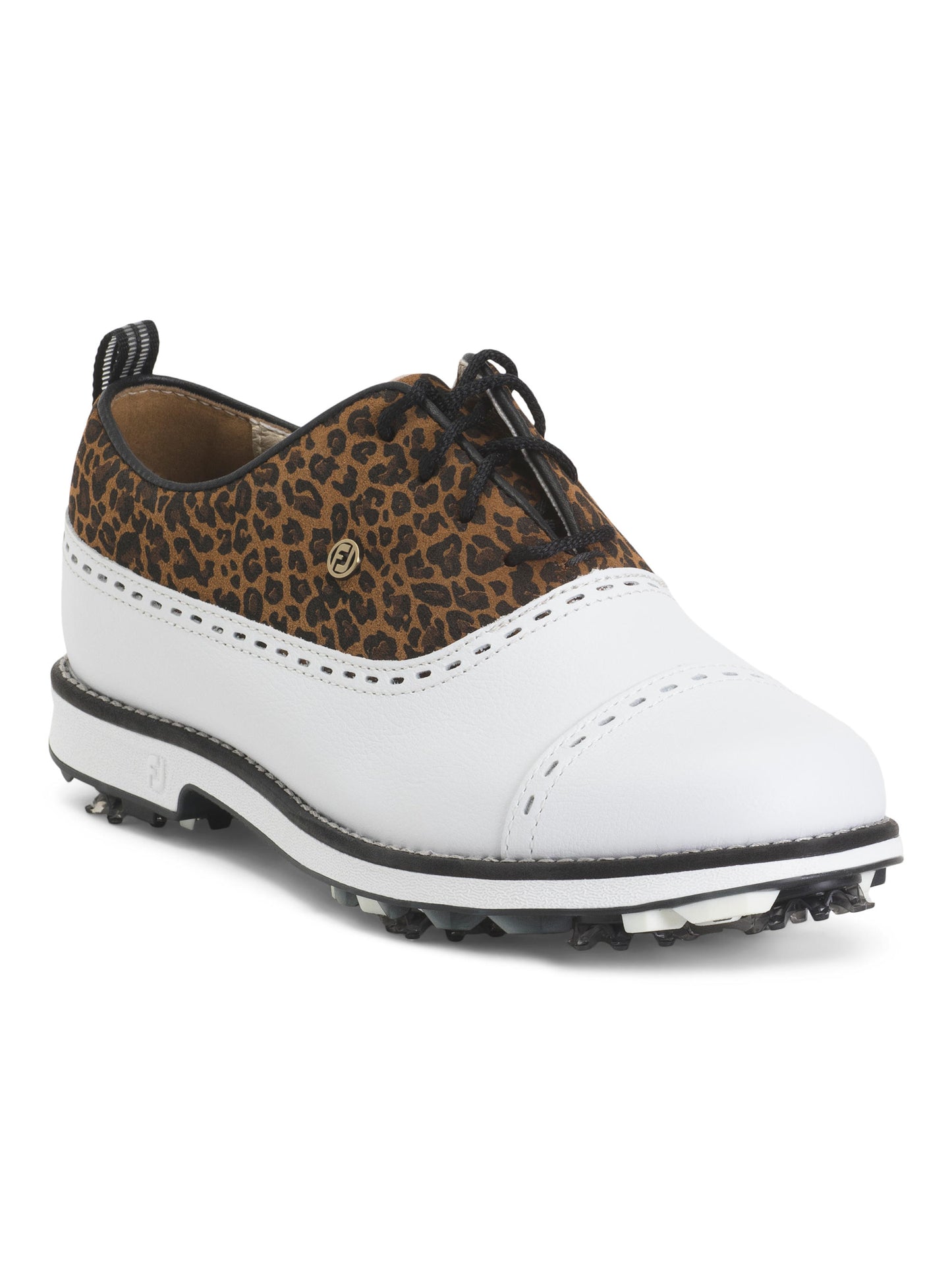Leather Premiere Leopard Spiked Golf Ayaqqabıları