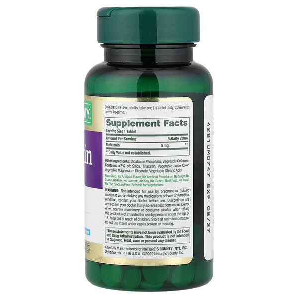 Nature's Bounty Melatonin 5 Mg 60 Bi-Layer Tablet