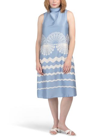 ISAAC MIZRAHI NEW YORK Amerika İmalatı Cowl Neck Halter Satin Geyim