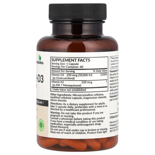 Futurebiotics K2 D3 Vitamin Əlavə Güc 60 Kapsul