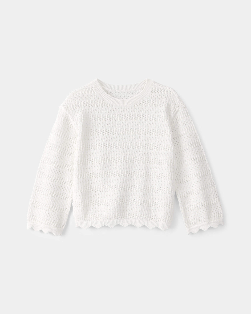 OshKosh B'gosh Kiçik Qız Dalgalı Sərhədli Sviter - Fil Dişi