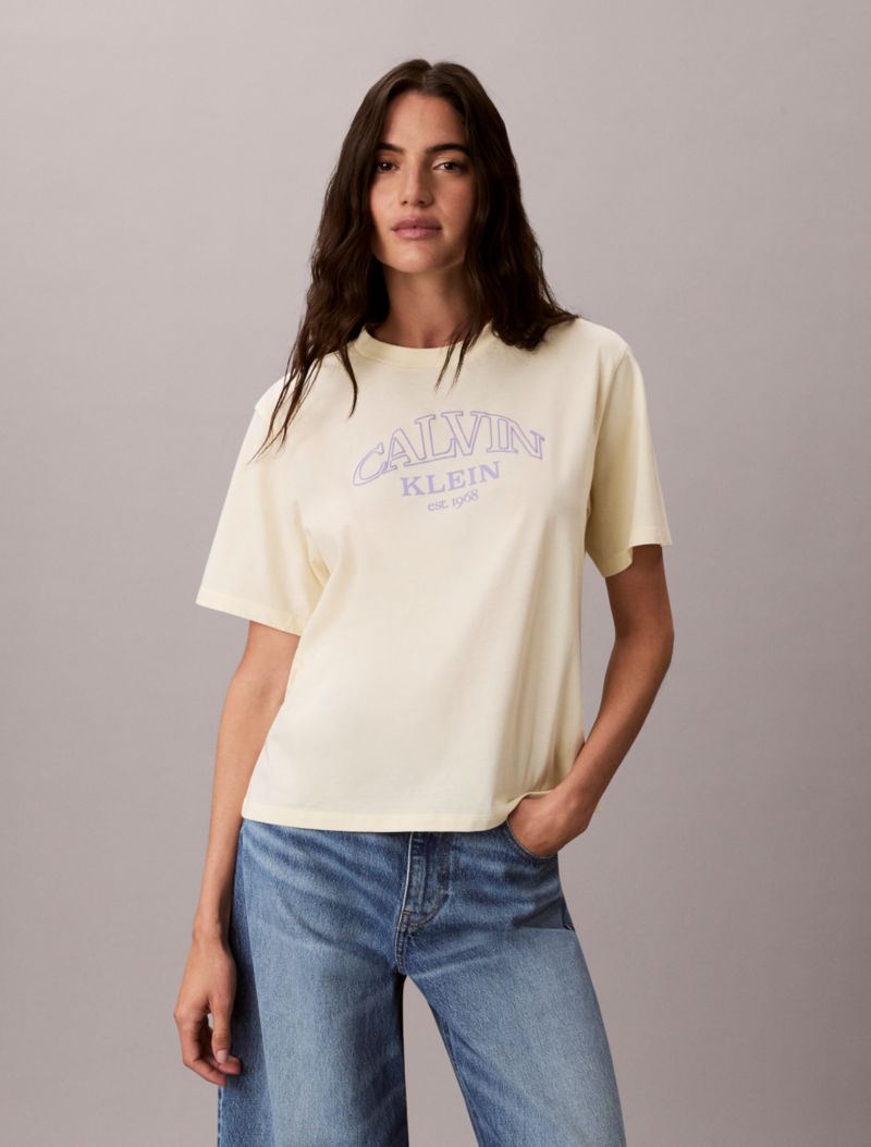 Calvin Klein Arch Logo Qrafik Geniş T-Shirt
