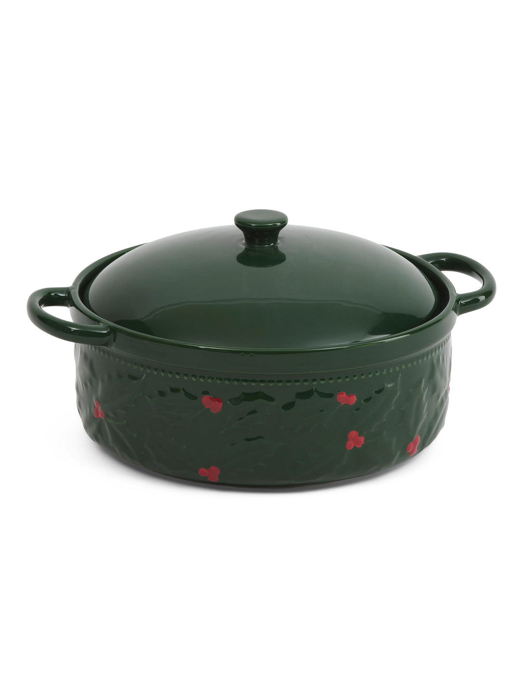 THE BAKESHOP 3.5x8.5 Holly Embossed Casserole Baker