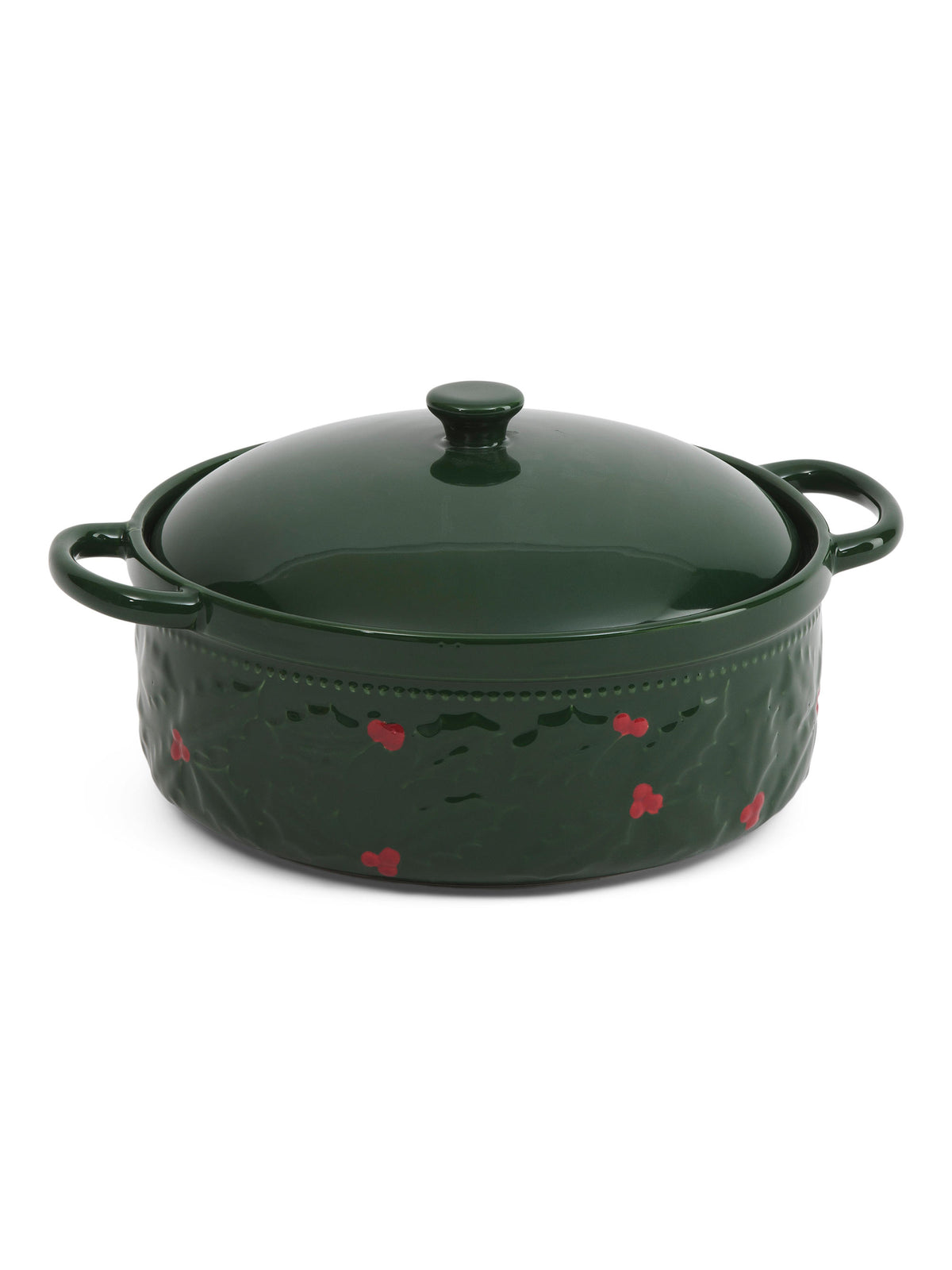 THE BAKESHOP 3.5x8.5 Holly Embossed Casserole Baker